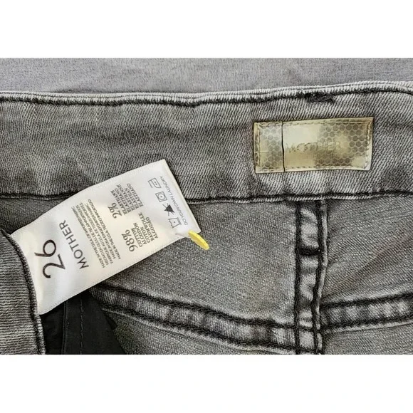 Mother Looker Ankle‎ Fray Jeans Womens 26 Last Chance Saloon Gray Distressed - Picture 3 of 11